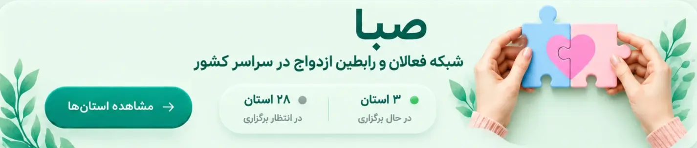 صبا؛ شبکه فعالان و واسطان ازدواج در سراسر کشور — مشاهده آمارها